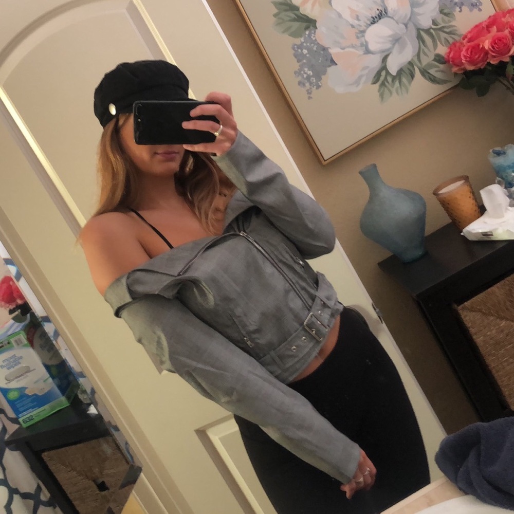 Fashion Nova off the shoulder jacket